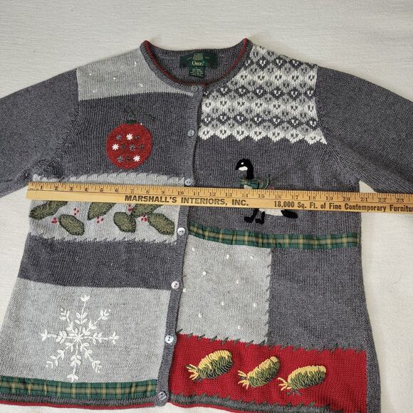 Vtg Orvis Sweater Womens Sz M Novelty Grannycore Embroidered Bird Knit Cardigan - Picture 9 of 16